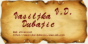 Vasiljka Dubajić vizit kartica